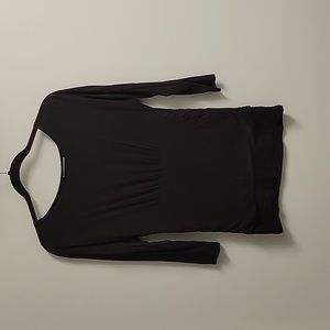 3/4 Sleeve Black Round Neck Top (Small)